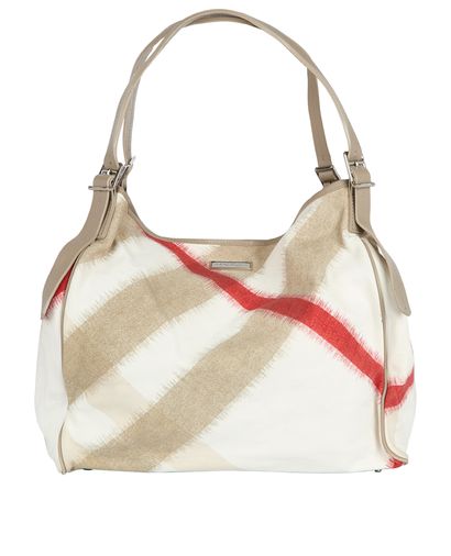 Mega Check, &pound;110, Handbags, Beige/Red, Leather/Nylon (Polymer), Front view